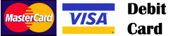 Visa, Master Card, Discover, Debit